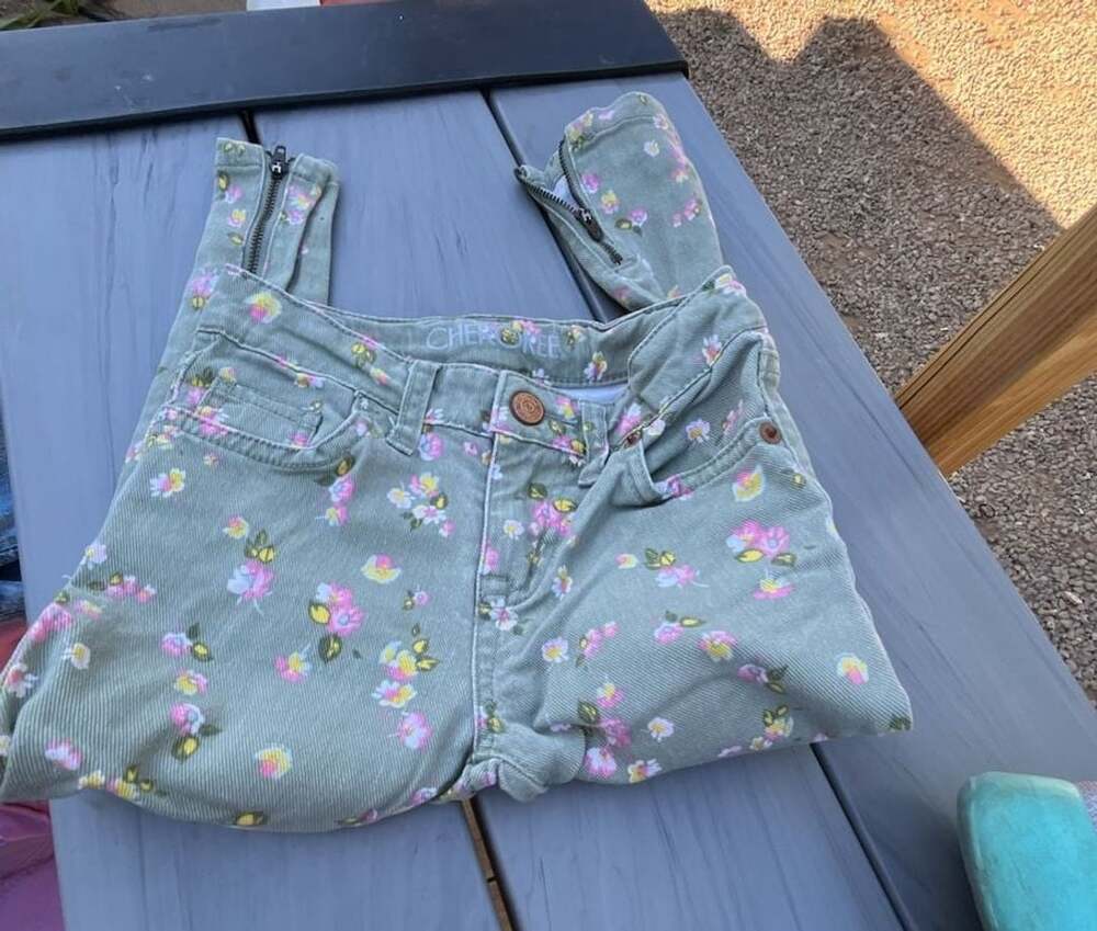 Cherokee Floral Corduroy Super Skinny Pants